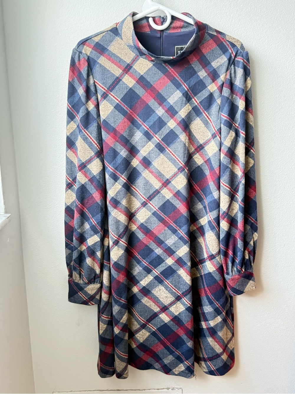JH Plaid Tunic Top in Navy, Red & Cream